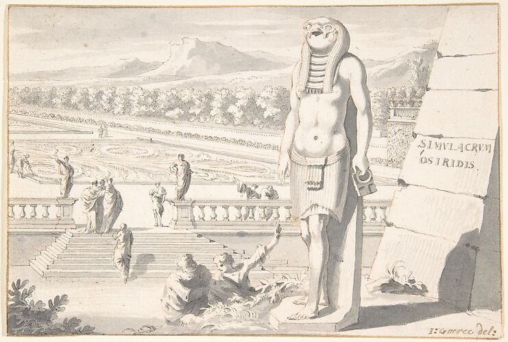 Statue of Osiris in a Garden