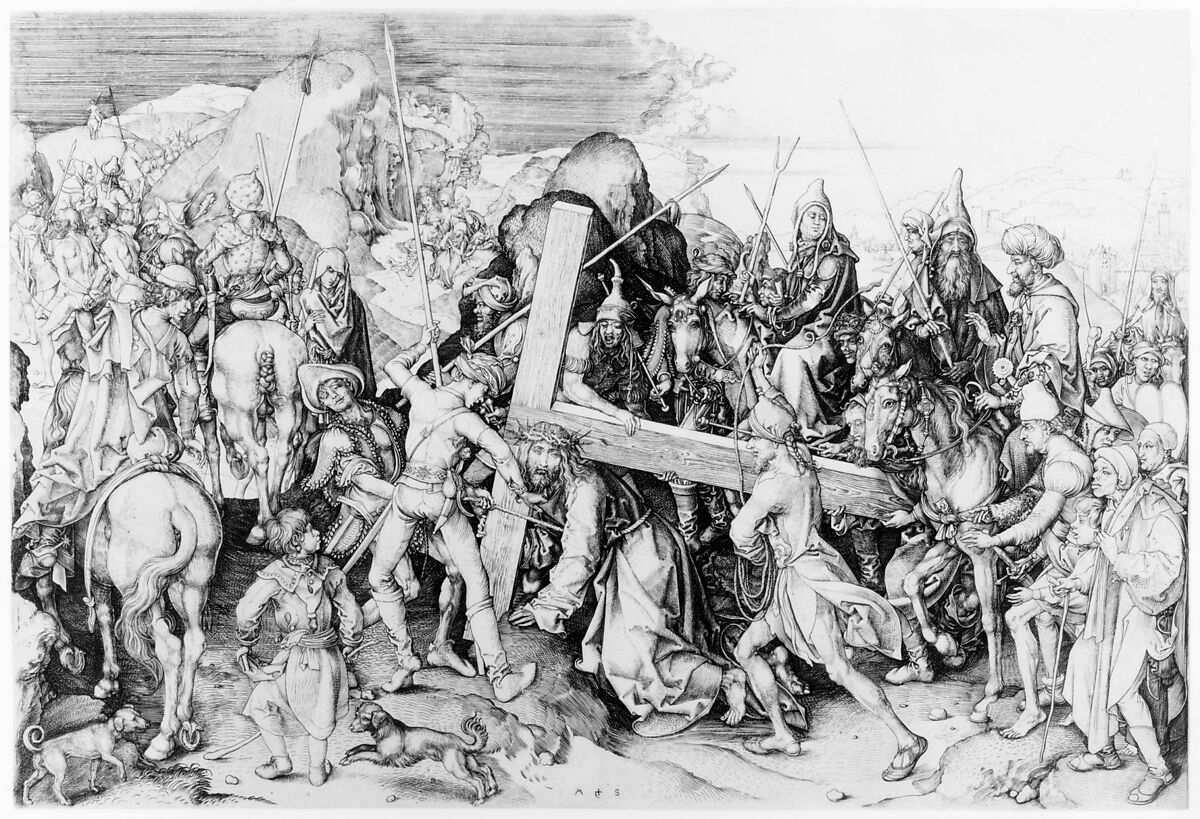 Christ Carrying the Cross, Martin Schongauer (German, Colmar ca. 1435/50–1491 Breisach), Engraving