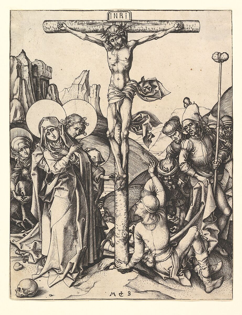 Crucifixion, Martin Schongauer (German, Colmar ca. 1435/50–1491 Breisach), Engraving 
