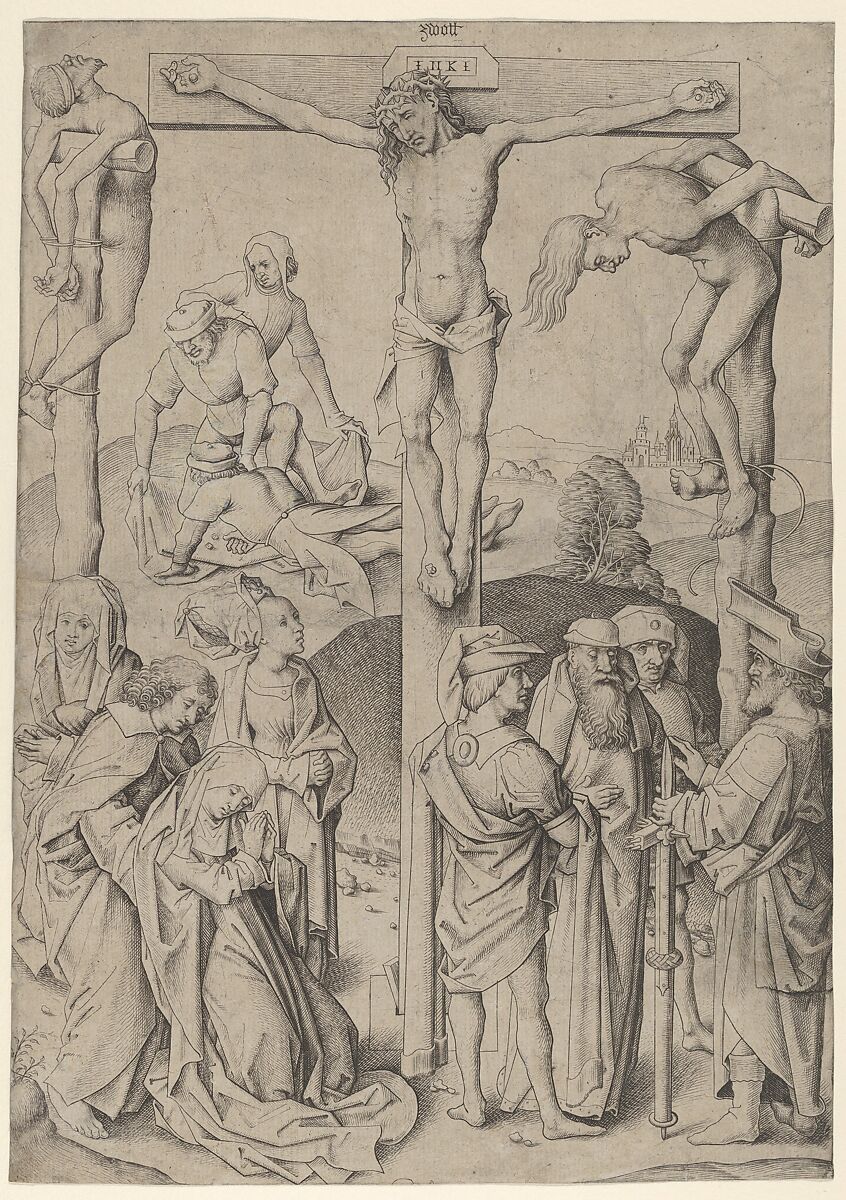 The Crucifixion, Master IAM of Zwolle (Netherlandish, active ca. 1470–95), Engraving 