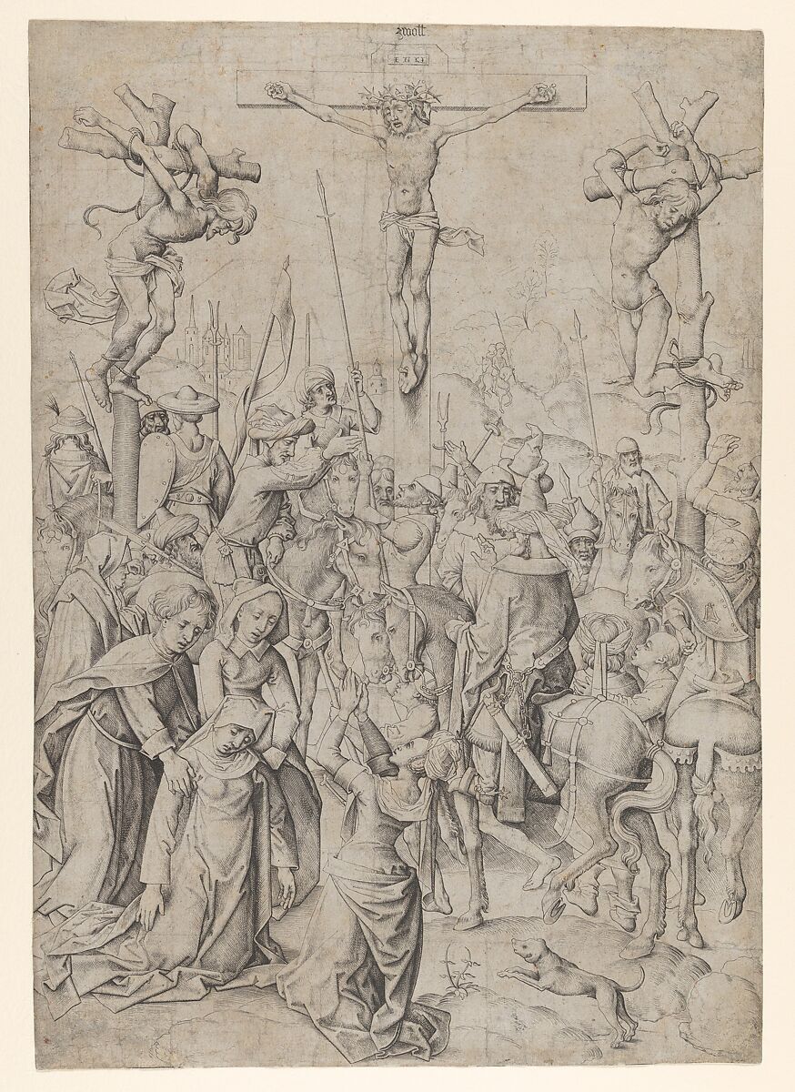 The Crucifixion, Master IAM of Zwolle (Netherlandish, active ca. 1470–95), Engraving; first state 