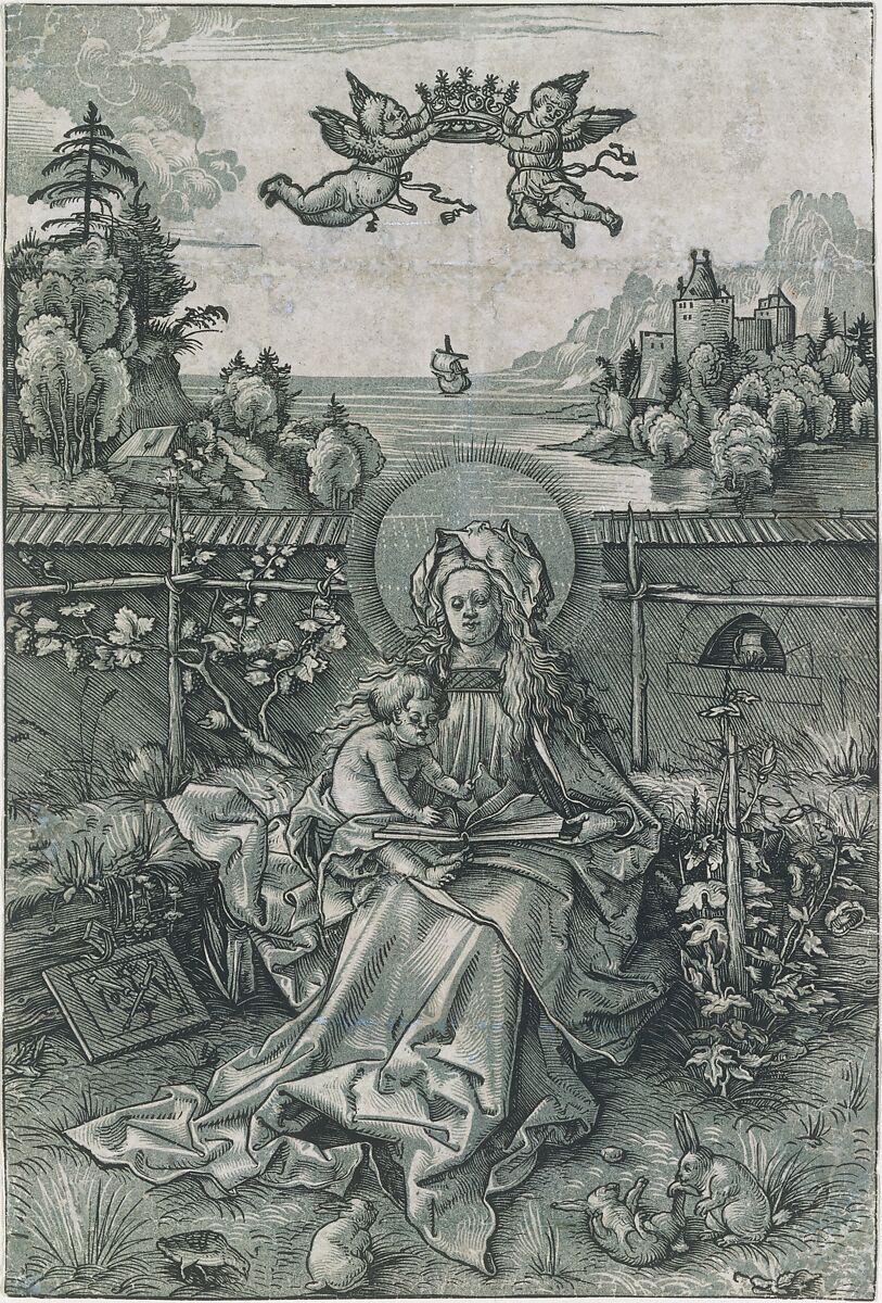 Virgin and Child, Hans Wechtlin (German, Strasbourg ca. 1480/85–after 1526), Chiaroscuro woodcut in two blocks 