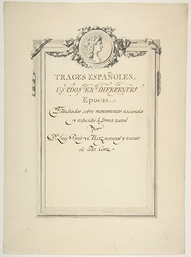 Frontispiece for the collection 'Trages españoles usados en diferentes epocas'