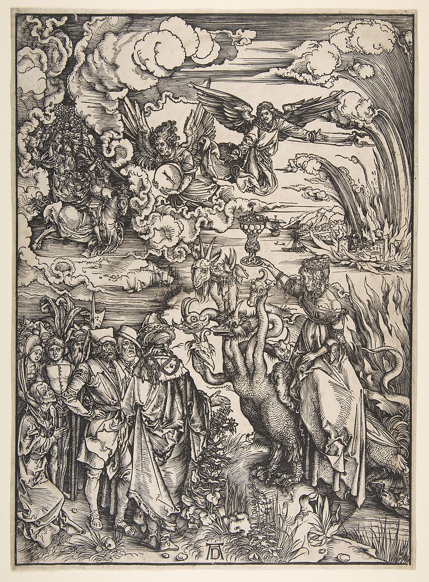 The Whore of Babylon, from "The Apocalypse", Albrecht Dürer (German, Nuremberg 1471–1528 Nuremberg), Woodcut 