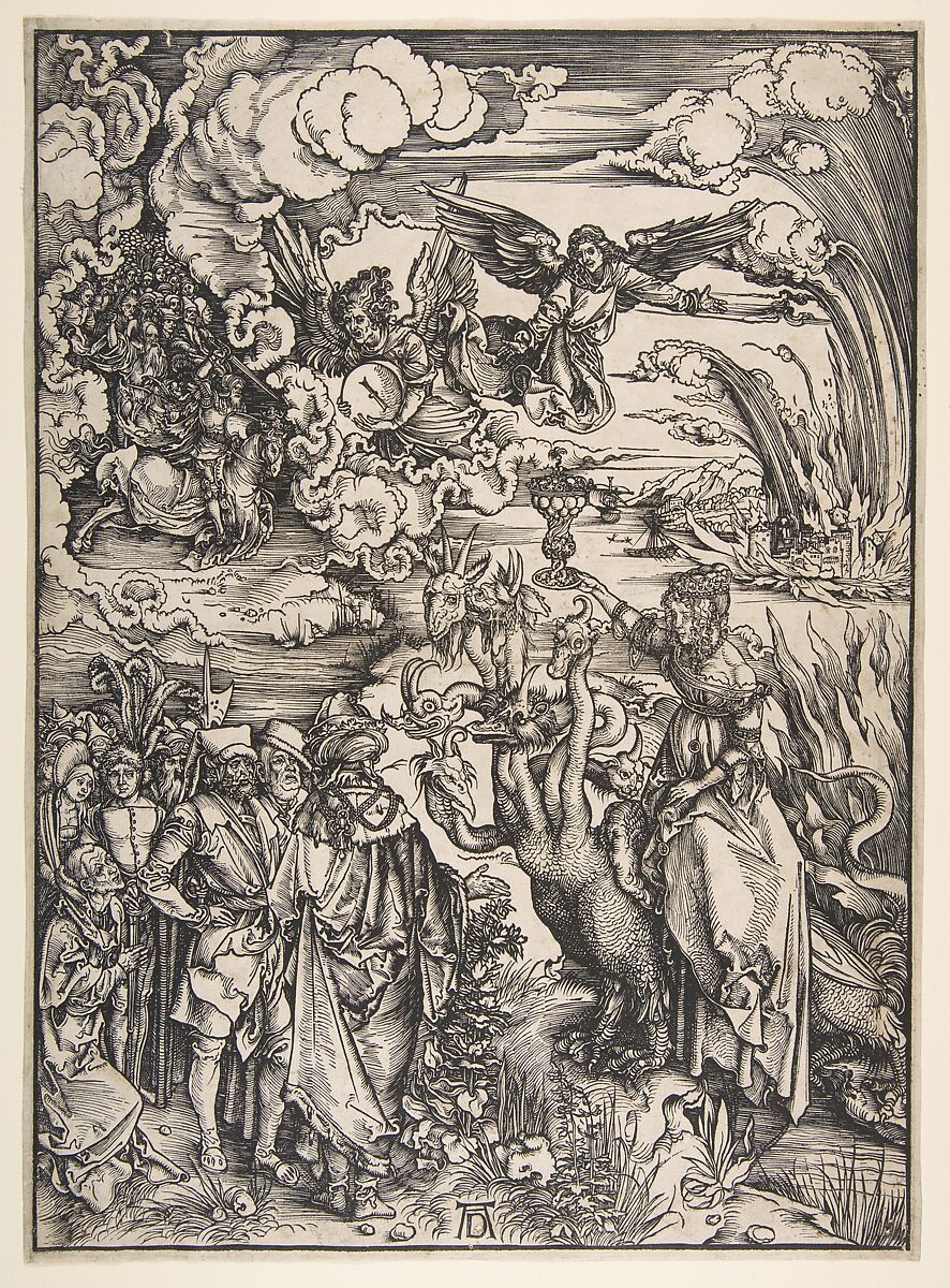 The Whore of Babylon, from "The Apocalypse", Albrecht Dürer  German, Woodcut