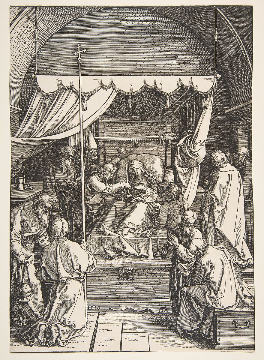 The Death of the Virgin, from the The Life of the Virgin, Albrecht Dürer (German, Nuremberg 1471–1528 Nuremberg), Woodcut 