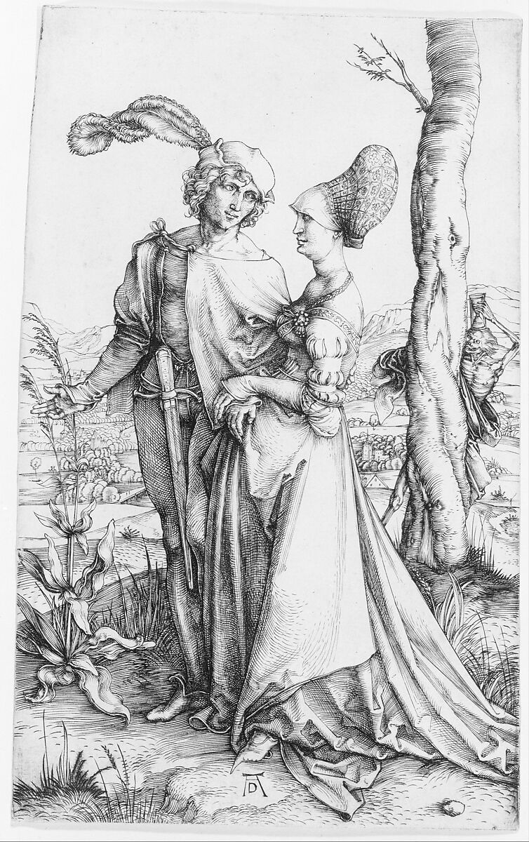 The Promenade, Albrecht Dürer (German, Nuremberg 1471–1528 Nuremberg), Engraving; first state of two