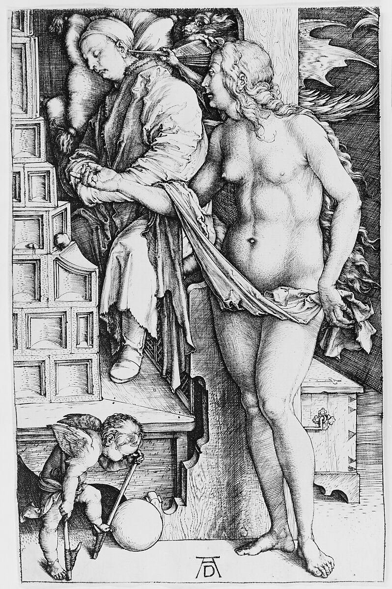 The Dream of the Doctor, Albrecht Dürer (German, Nuremberg 1471–1528 Nuremberg), Engraving