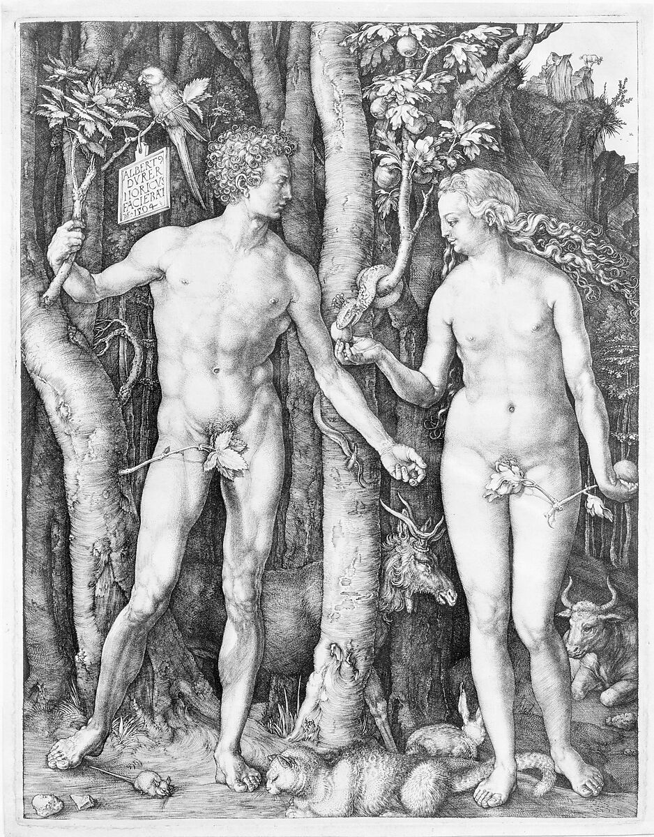 Adam and Eve, Albrecht Dürer (German, Nuremberg 1471–1528 Nuremberg), Engraving