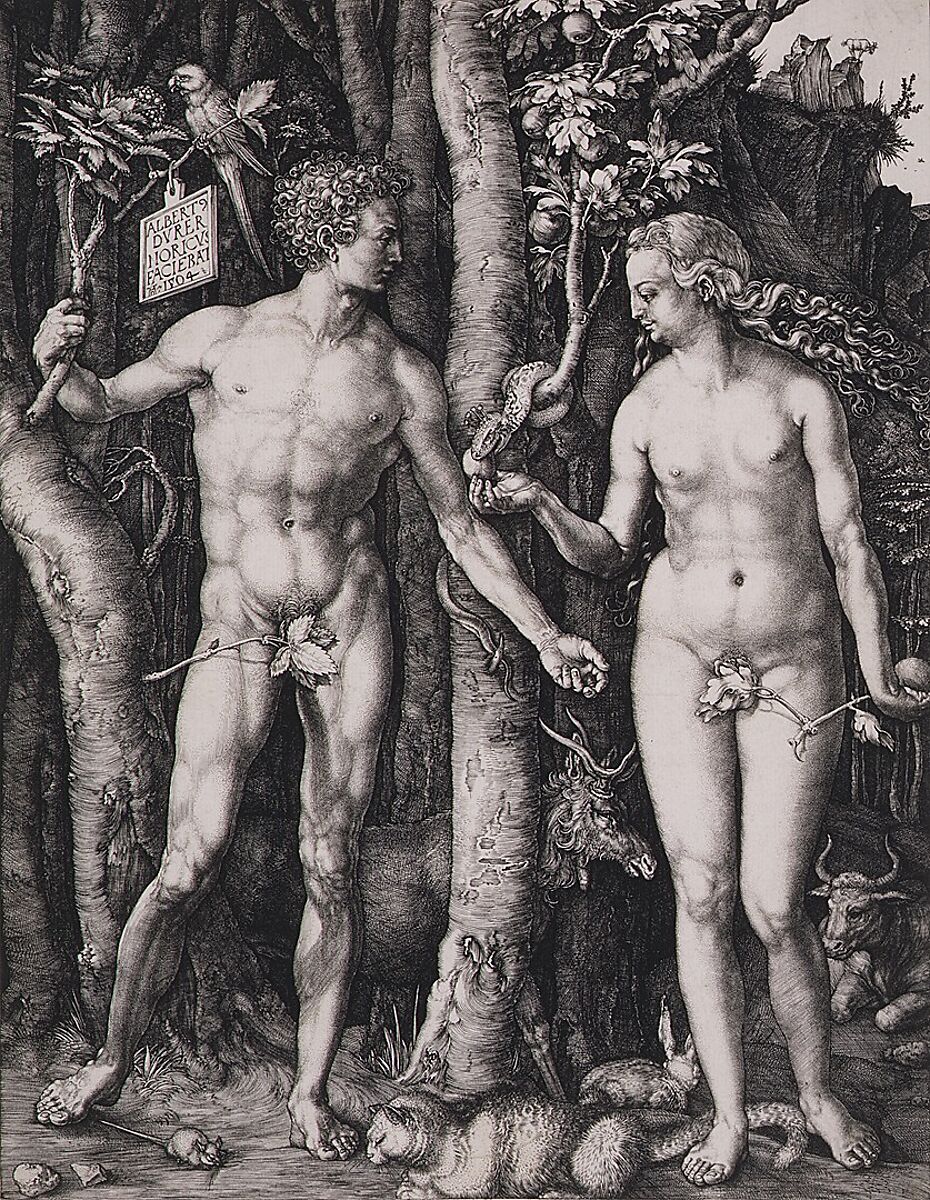 Adam and Eve, Albrecht Dürer (German, Nuremberg 1471–1528 Nuremberg), Engraving