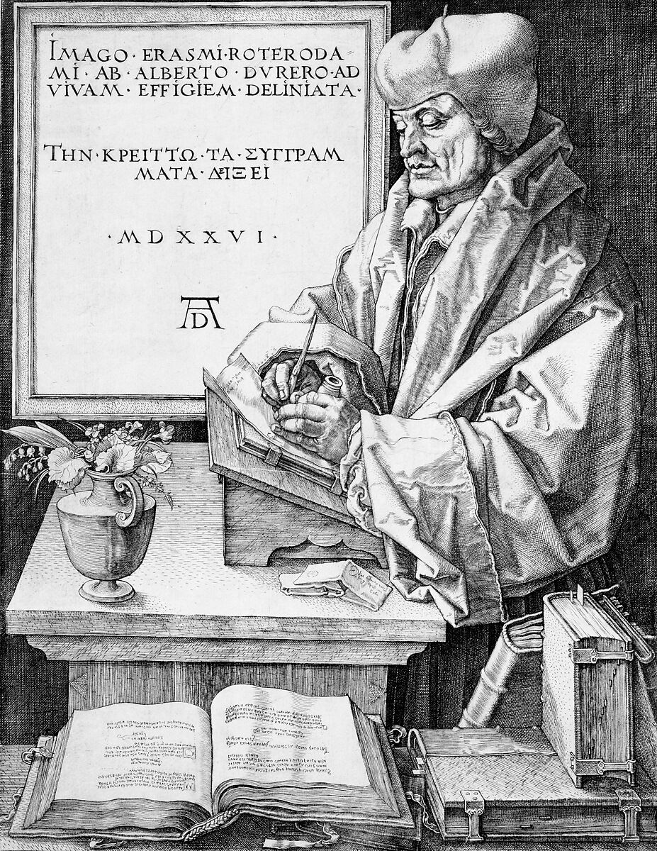 Erasmus of Rotterdam, Albrecht Dürer (German, Nuremberg 1471–1528 Nuremberg), Engraving
