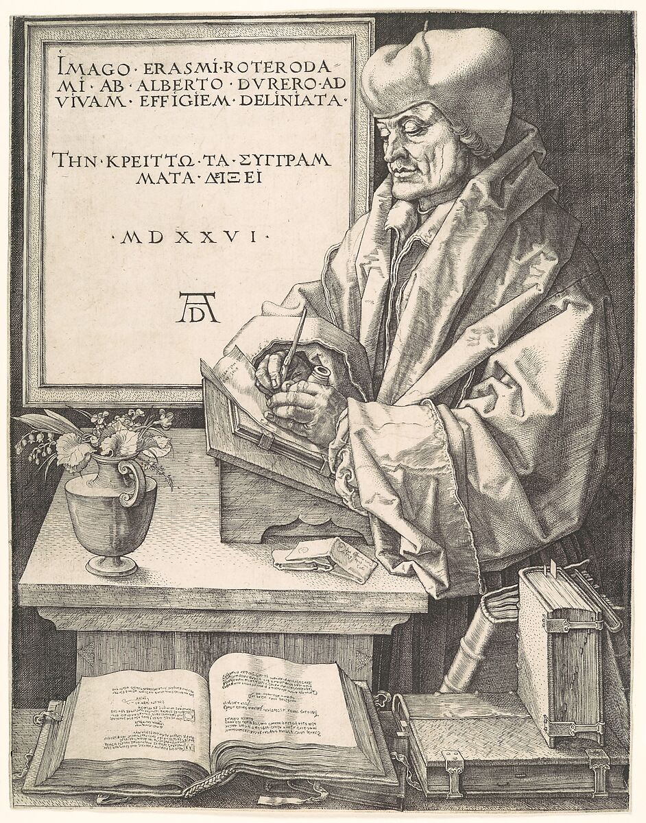 Erasmus of Rotterdam, Albrecht Dürer (German, Nuremberg 1471–1528 Nuremberg), Engraving