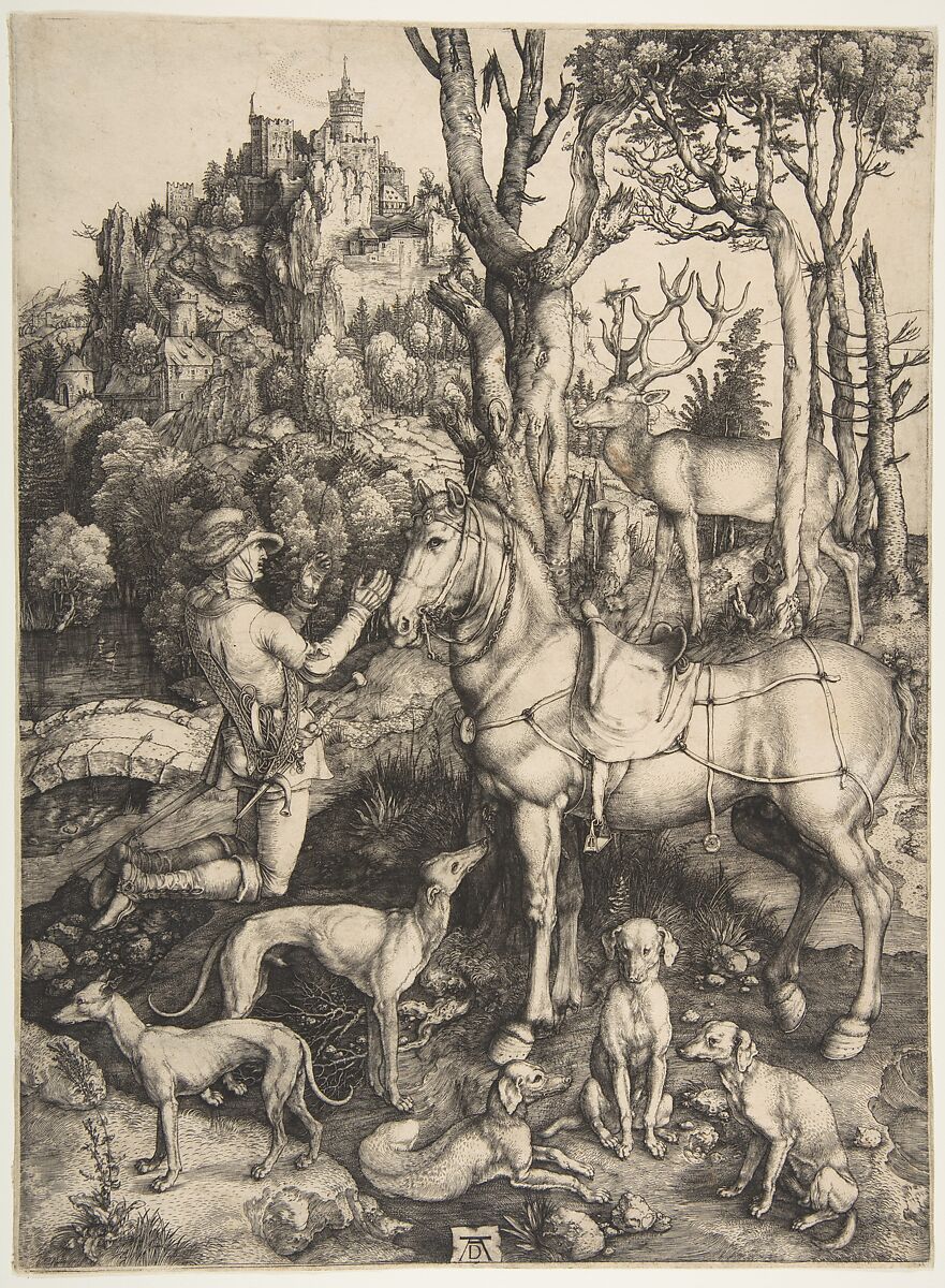 Saint Eustace, Albrecht Dürer (German, Nuremberg 1471–1528 Nuremberg), Engraving
