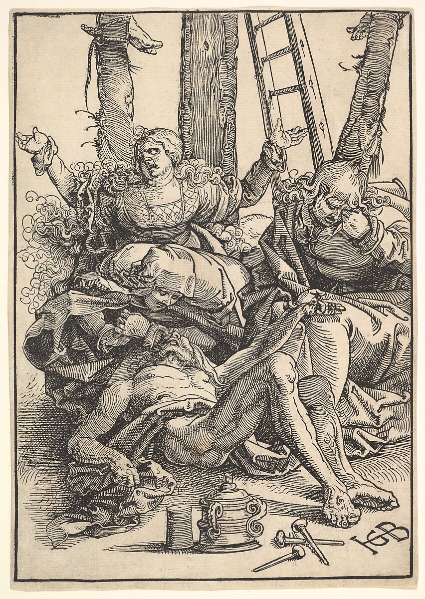 Lamentation for Christ, Hans Baldung (called Hans Baldung Grien) (German, Schwäbisch Gmünd (?) 1484/85–1545 Strasbourg), Woodcut 