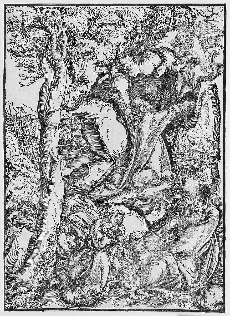 Christ on the Mount of Olives, Lucas Cranach the Elder (German, Kronach 1472–1553 Weimar), Woodcut