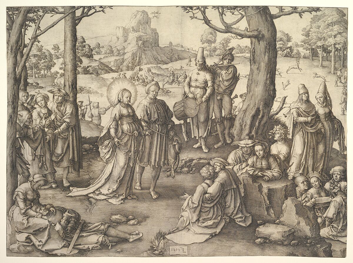 The Dance of the Magdalene, Lucas van Leyden (Netherlandish, Leiden ca. 1494–1533 Leiden), Engraving 