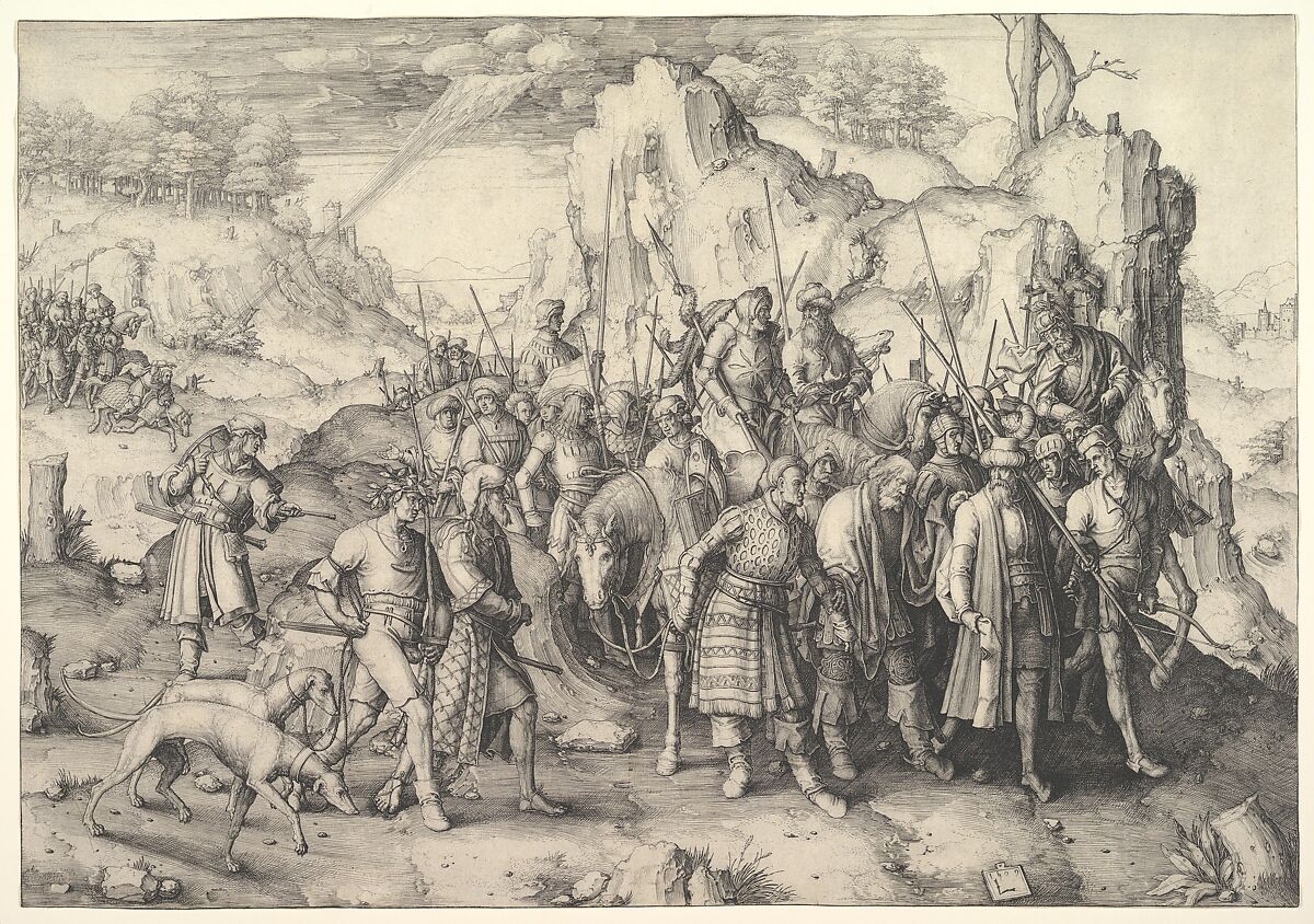 The Conversion of St. Paul, Lucas van Leyden (Netherlandish, Leiden ca. 1494–1533 Leiden), Engraving 