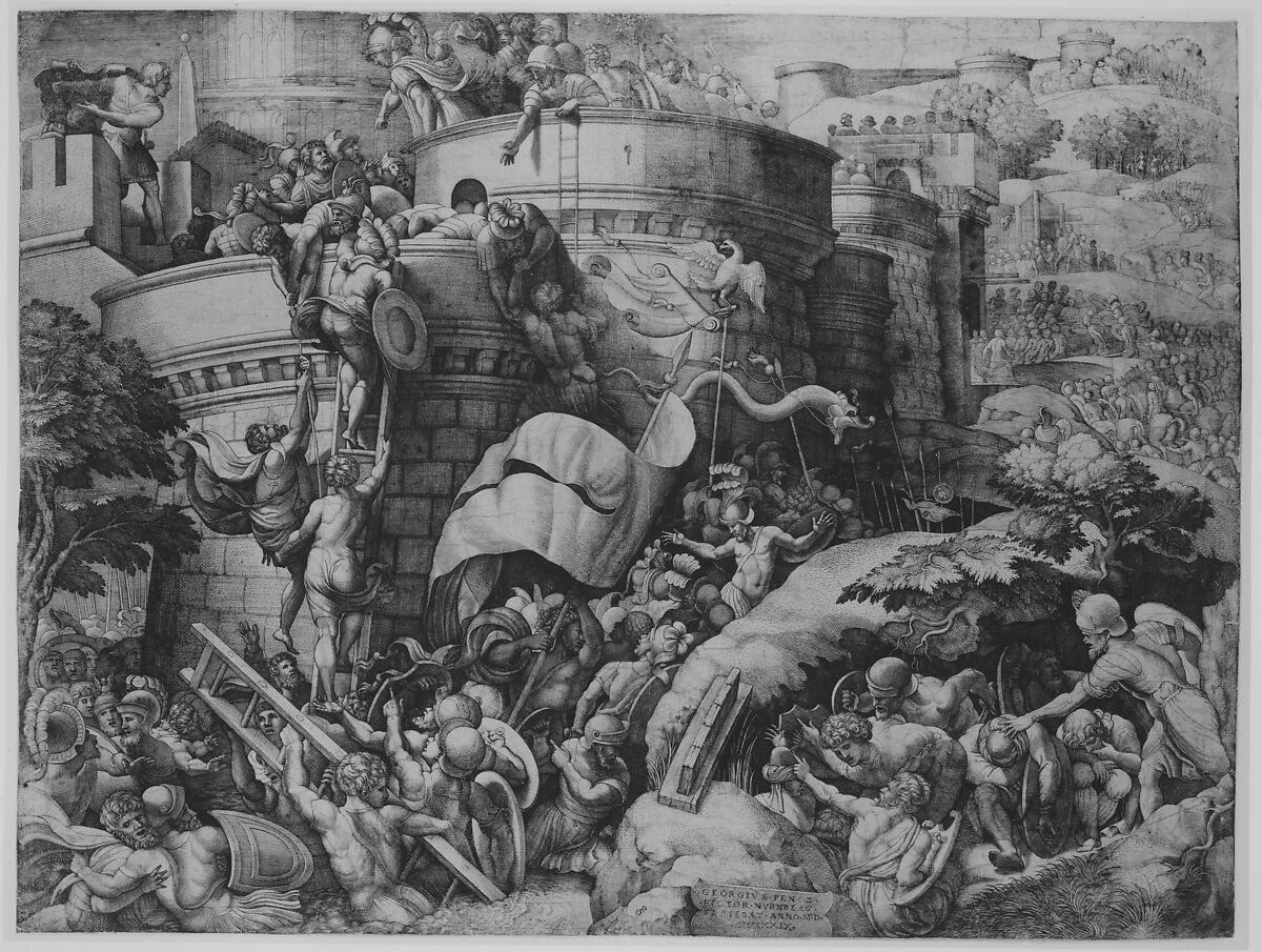 The Capture of Carthagena by Scipio and His Troops, Georg Pencz (German, Wroclaw ca. 1500–1550 Leipzig), Engraving; first state of seven (Hollstein) 