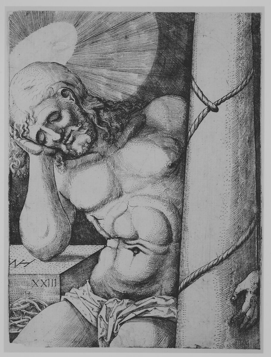 The Man of Sorrows at the Column, Nicolaas Hogenberg (Netherlandish, Munich ca. 1500–1539 Mechelen), Etching