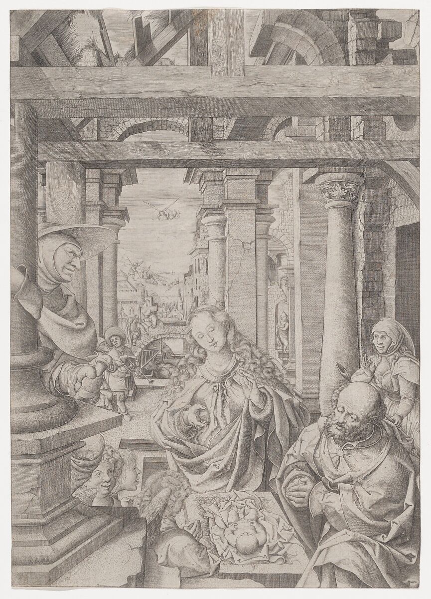 The Adoration of the Shepherds, Frans Crabbe van Espleghem (Netherlandish, Mechelen ca. 1480–1553 Mechelen), Engraving 