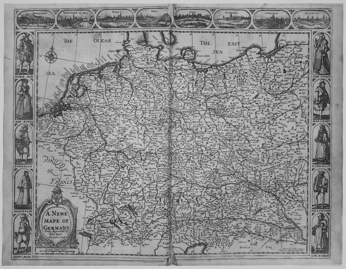 A Prospect of the Most Famous Parts of the World: Viz. Asia, Affrica, Europe, America, with...Grecia, Roman Empire, Germanie, Bohemia, France, Belgia, Spaine, Italie, Hungarie, Denmarke, Poland, Persia...Together with...Great Brittaines empire, John Speed (British, Farndon, Cheshire 1551/52–1629 London), Illustrations: engraving and etching 