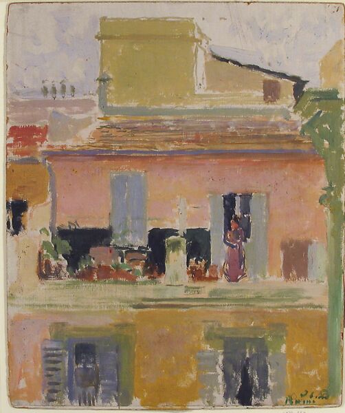 Terrace of a Building in Rome, Jacques-Emile Blanche (French, Paris 1861–1942), Gouache