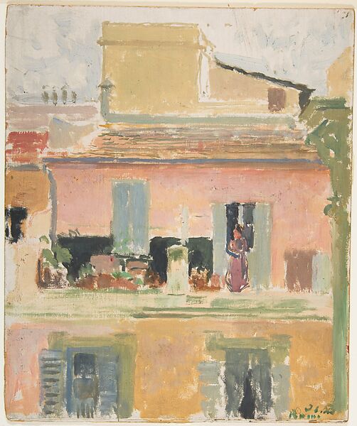 Terrace of a Building in Rome, Jacques-Emile Blanche (French, Paris 1861–1942), Gouache 