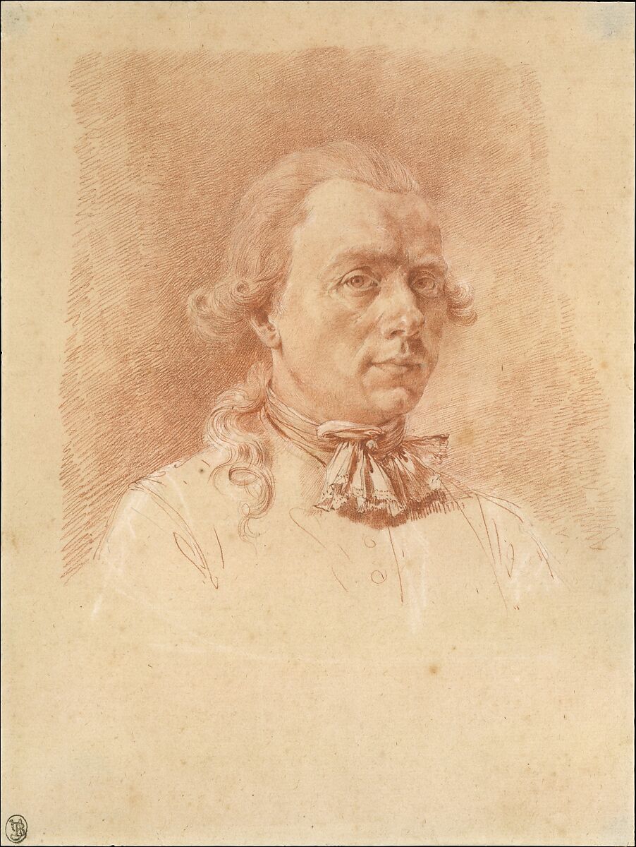 Self-Portrait, Jean Jacques de Boissieu (French, Lyons 1736–1810 Lyons), Red chalk, over graphite, heightened with white