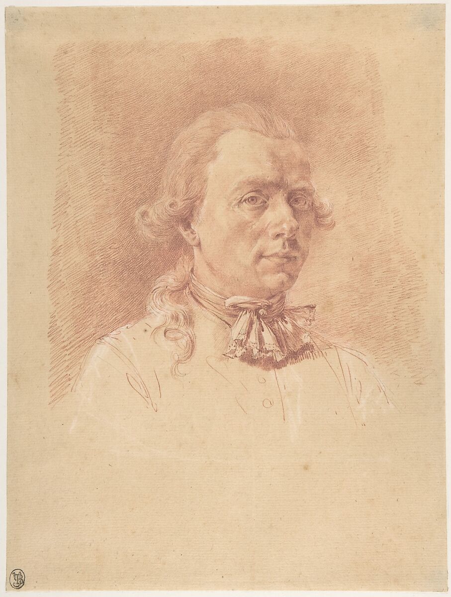 Self-Portrait, Jean Jacques de Boissieu (French, Lyons 1736–1810 Lyons), Red chalk, over graphite, heightened with white 