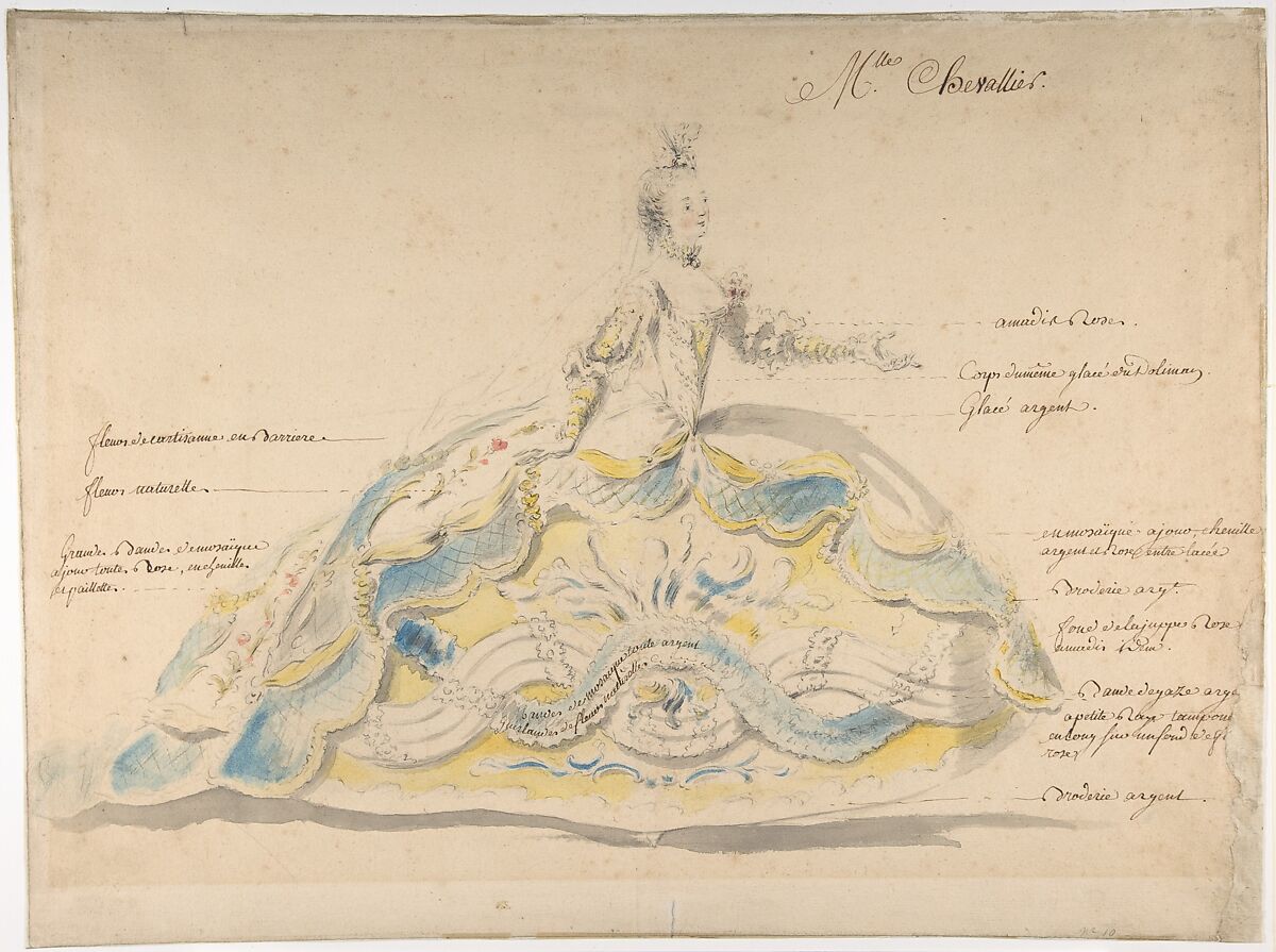 Mademoiselle Marie-Jeanne Fesch Chevallier, Louis René Boquet (French, 1717–1814), Black chalk and watercolor 