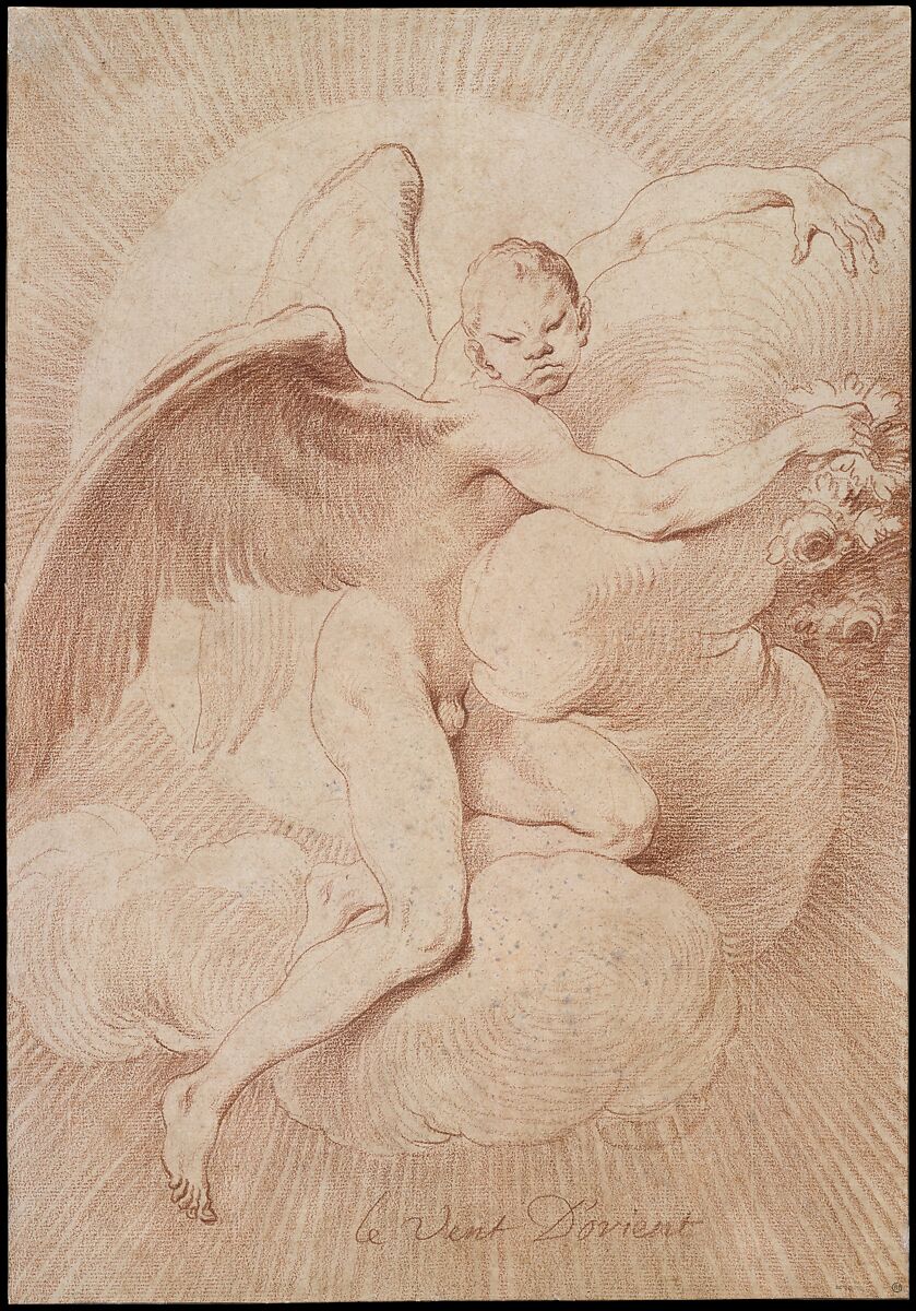 Le Vent d'Orient, Edme Bouchardon (French, Chaumont 1698–1762 Paris), Red chalk