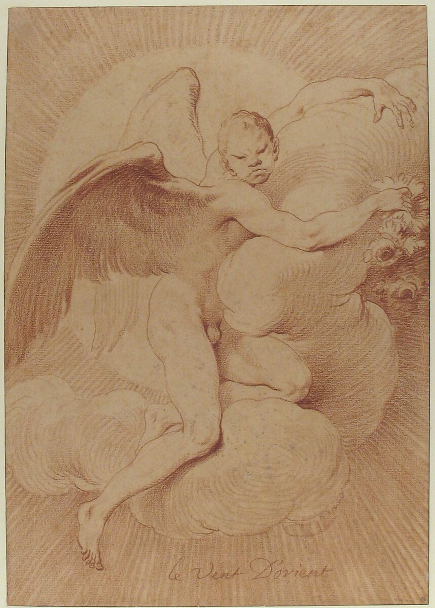 Le Vent d'Orient, Edme Bouchardon (French, Chaumont 1698–1762 Paris), Red chalk
