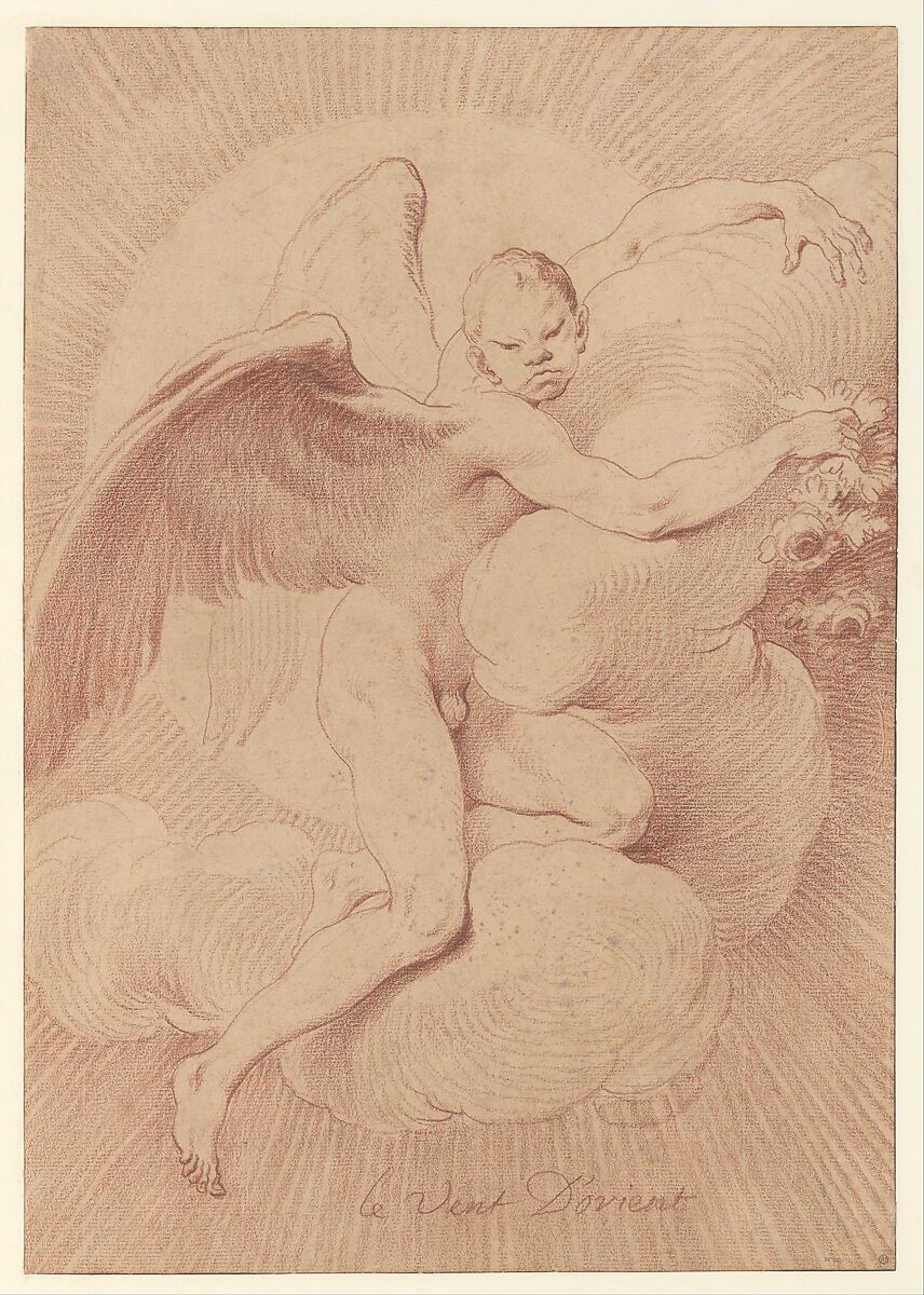 Le Vent d'Orient, Edme Bouchardon (French, Chaumont 1698–1762 Paris), Red chalk