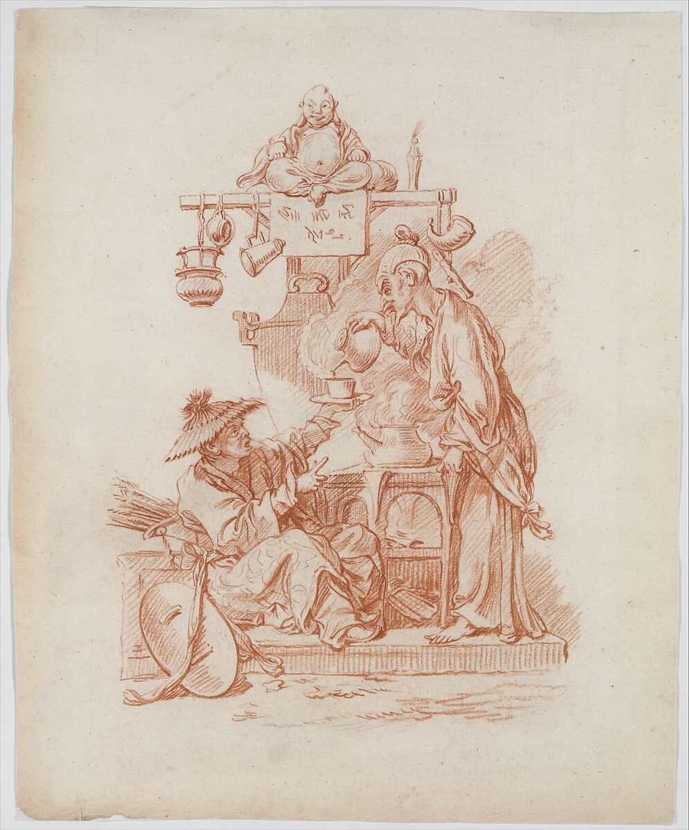 Fire, François Boucher (French, Paris 1703–1770 Paris), Red chalk 