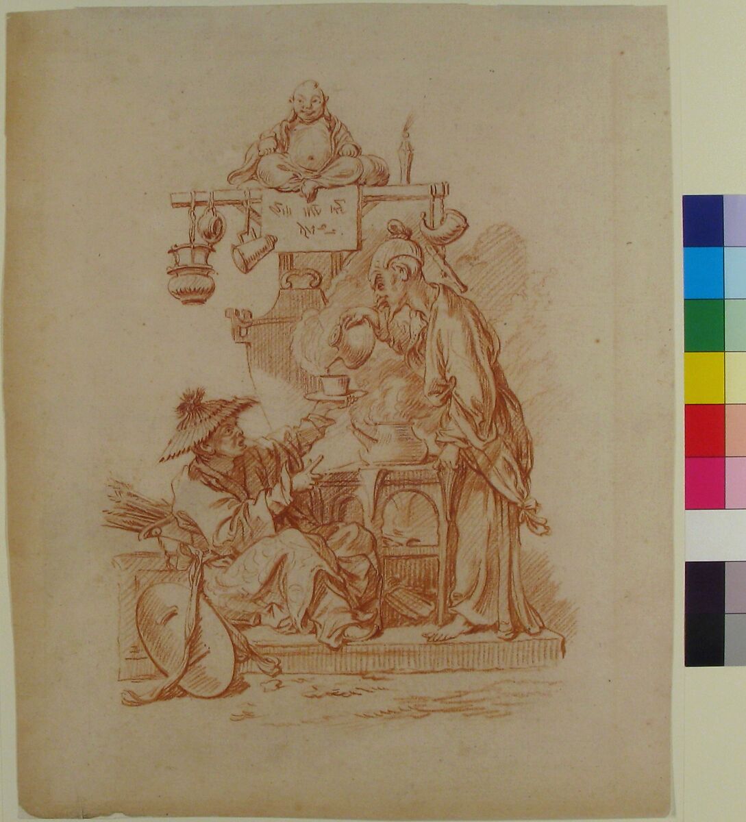 Fire, François Boucher (French, Paris 1703–1770 Paris), Red chalk