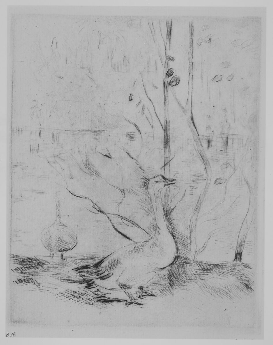 Goose, Berthe Morisot (French, Bourges 1841–1895 Paris), Drypoint on wove paper