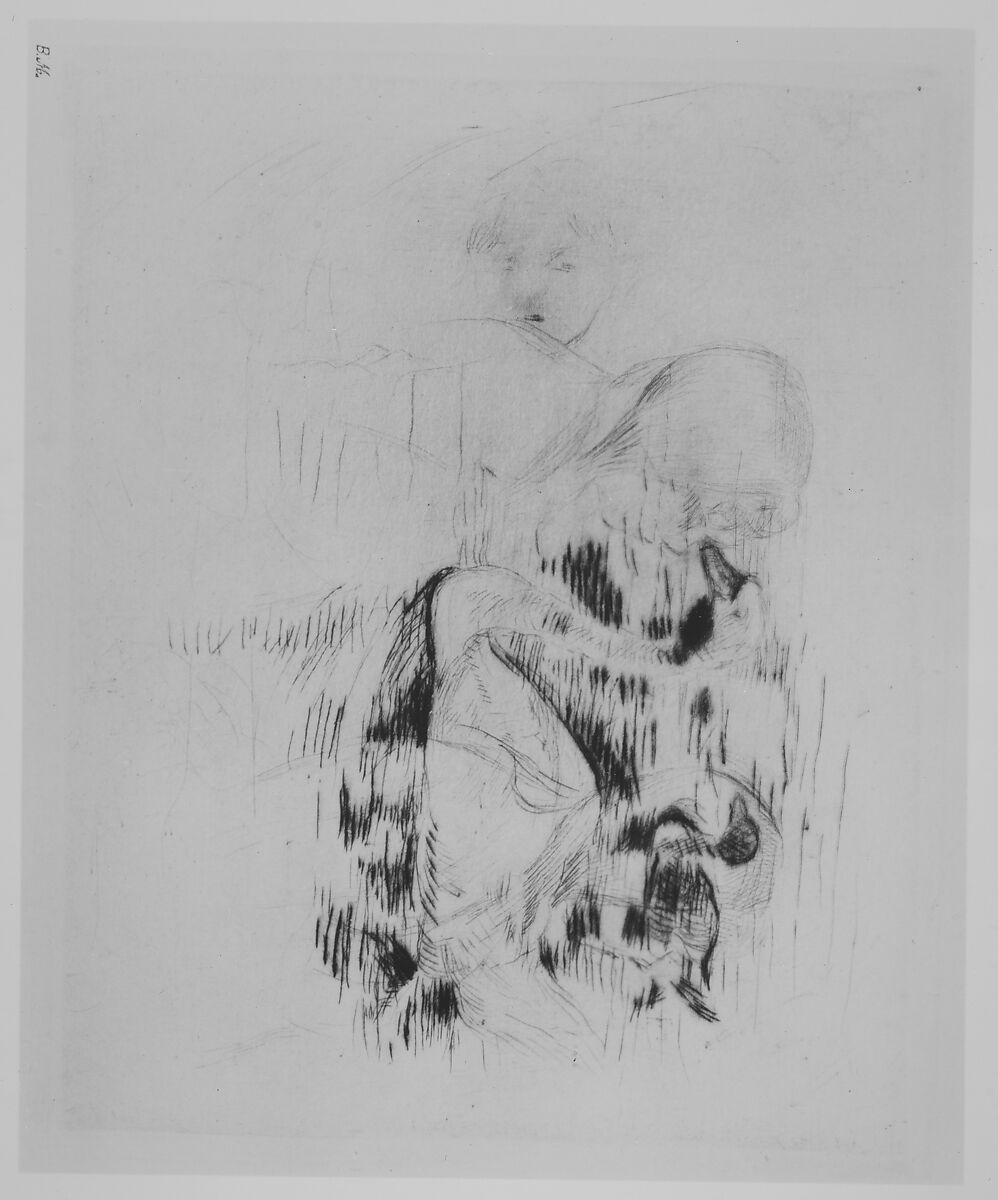 Swan and Duck, with Portraits of Julie, Berthe Morisot (French, Bourges 1841–1895 Paris), Drypoint on wove paper