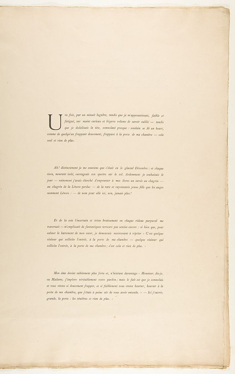 Portfolio cover and text for "The Raven" by Edgar Allan Poe, Edouard Manet (French, Paris 1832–1883 Paris), Letterpress in black and red ink