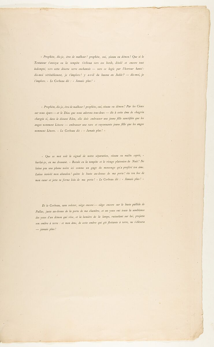 Portfolio cover and text for "The Raven" by Edgar Allan Poe, Edouard Manet (French, Paris 1832–1883 Paris), Letterpress in black and red ink
