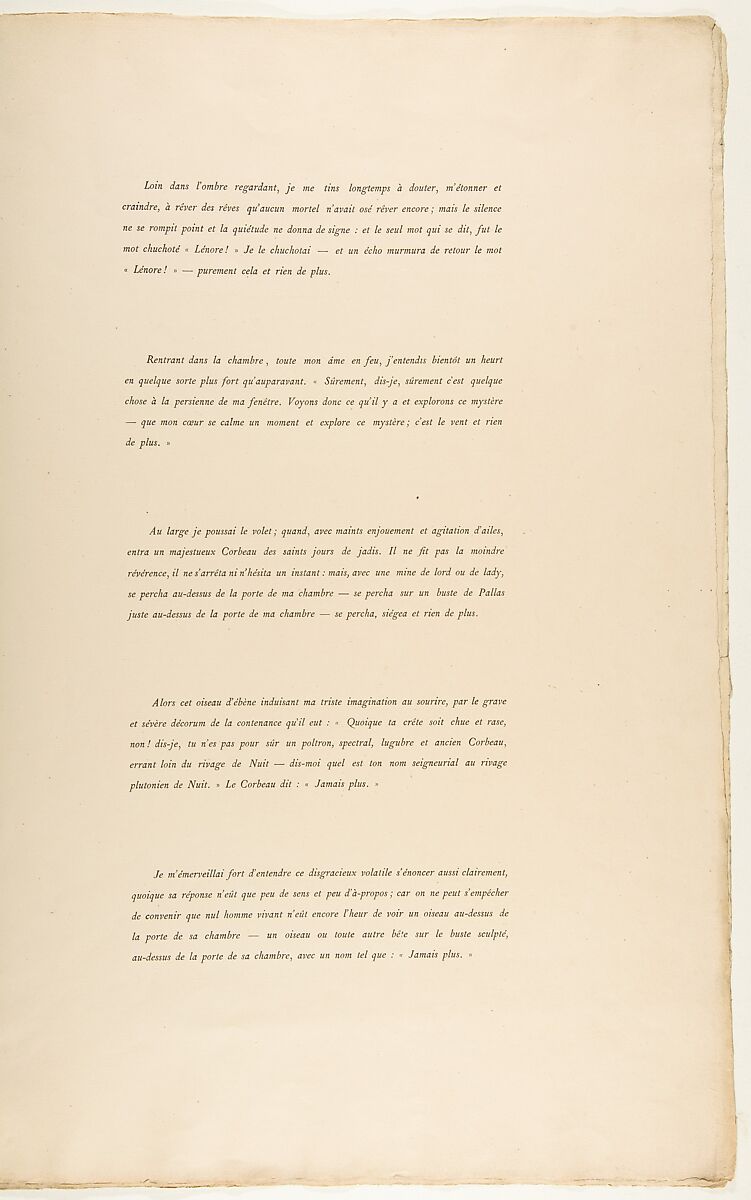 Portfolio cover and text for "The Raven" by Edgar Allan Poe, Edouard Manet (French, Paris 1832–1883 Paris), Letterpress in black and red ink