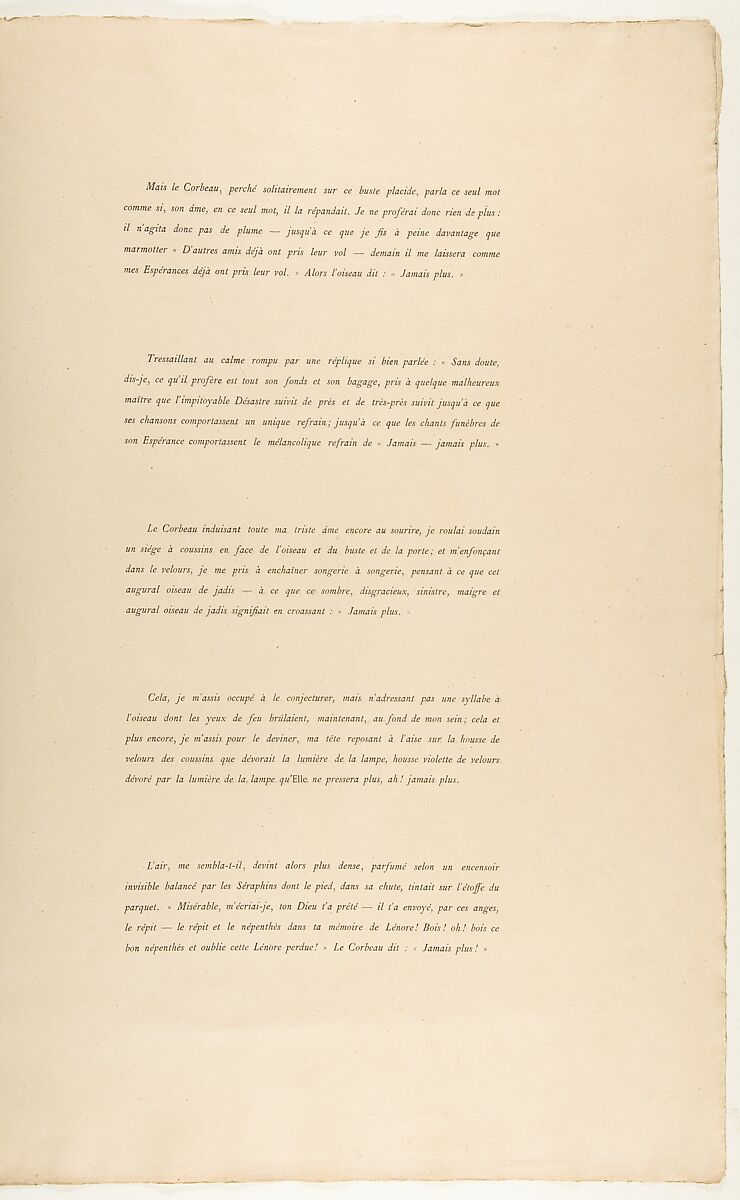 Portfolio cover and text for "The Raven" by Edgar Allan Poe, Edouard Manet (French, Paris 1832–1883 Paris), Letterpress in black and red ink