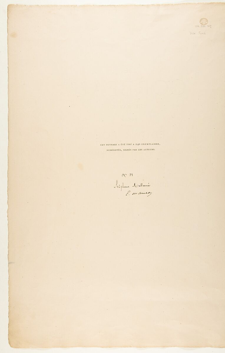 Portfolio cover and text for "The Raven" by Edgar Allan Poe, Edouard Manet (French, Paris 1832–1883 Paris), Letterpress in black and red ink