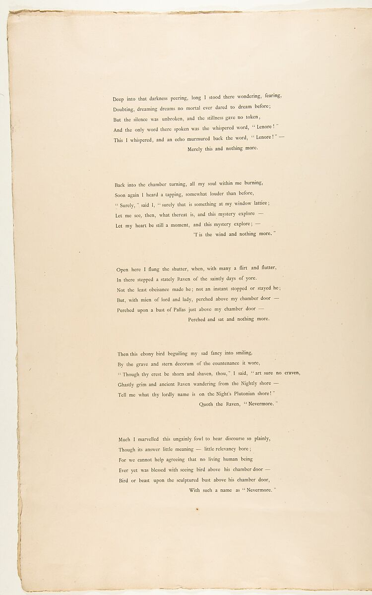 Portfolio cover and text for "The Raven" by Edgar Allan Poe, Edouard Manet (French, Paris 1832–1883 Paris), Letterpress in black and red ink