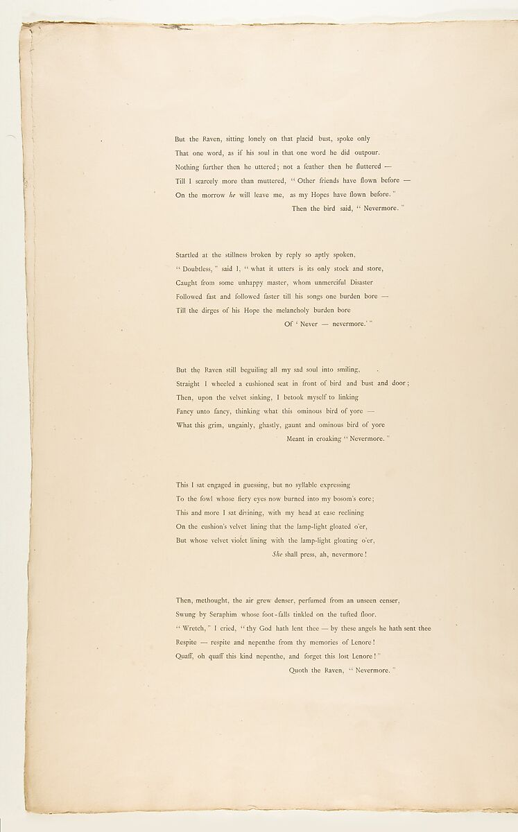 Portfolio cover and text for "The Raven" by Edgar Allan Poe, Edouard Manet (French, Paris 1832–1883 Paris), Letterpress in black and red ink
