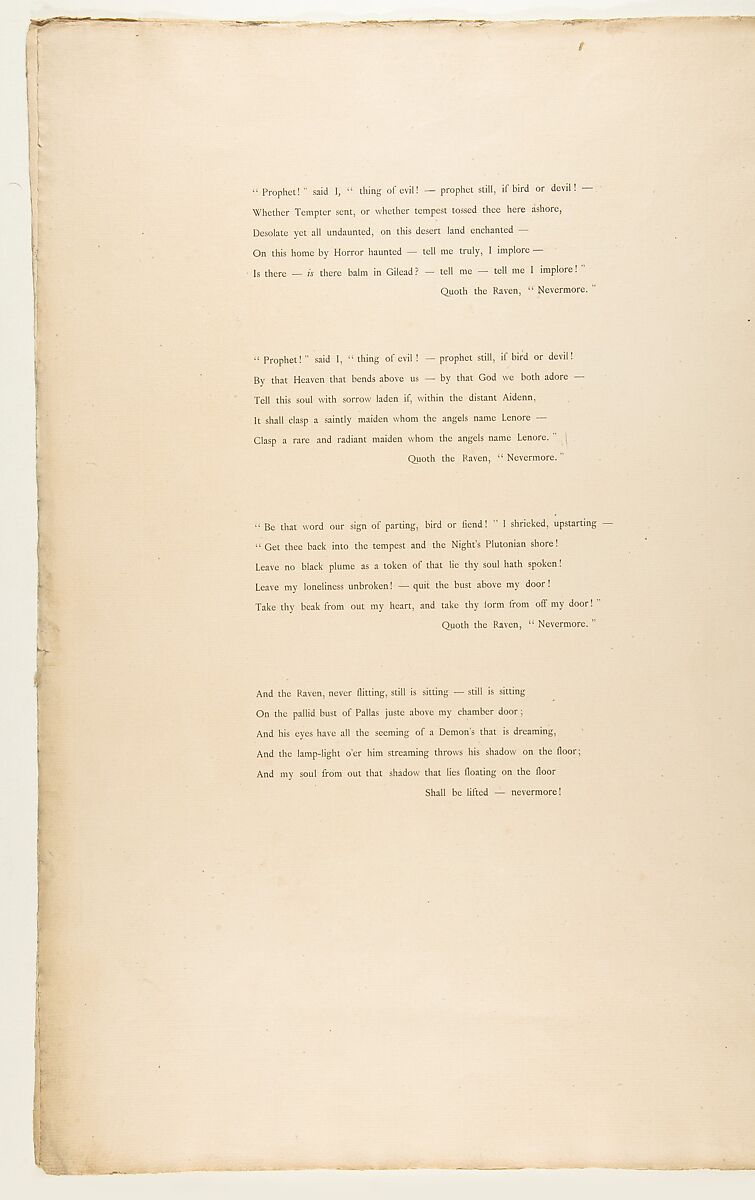 Portfolio cover and text for "The Raven" by Edgar Allan Poe, Edouard Manet (French, Paris 1832–1883 Paris), Letterpress in black and red ink