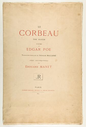 Edouard Manet | Design for the poster and cover for The Raven by Edgar ...