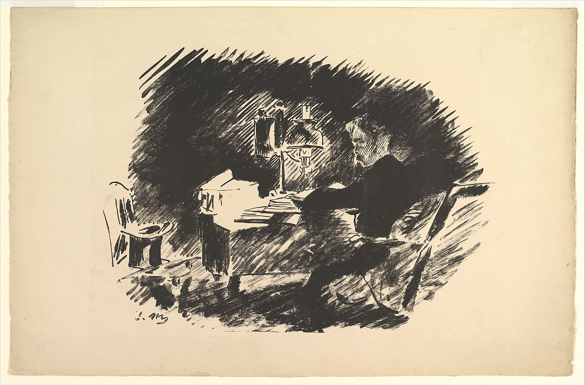 Once Upon a Midnight Dreary. Illustration to The Raven by Edgar Allan Poe, Edouard Manet (French, Paris 1832–1883 Paris), Lithograph on laid paper 
