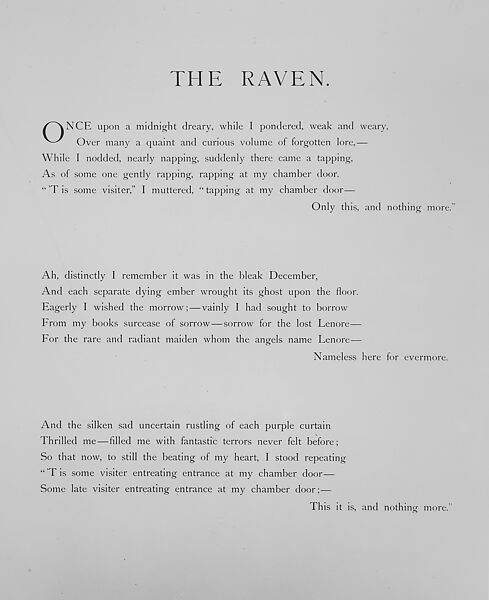 The Raven, Written by Edgar Allan Poe (American, Boston, Massachusetts 1809–1849 Baltimore, Maryland), illustrated book with wood engravings 