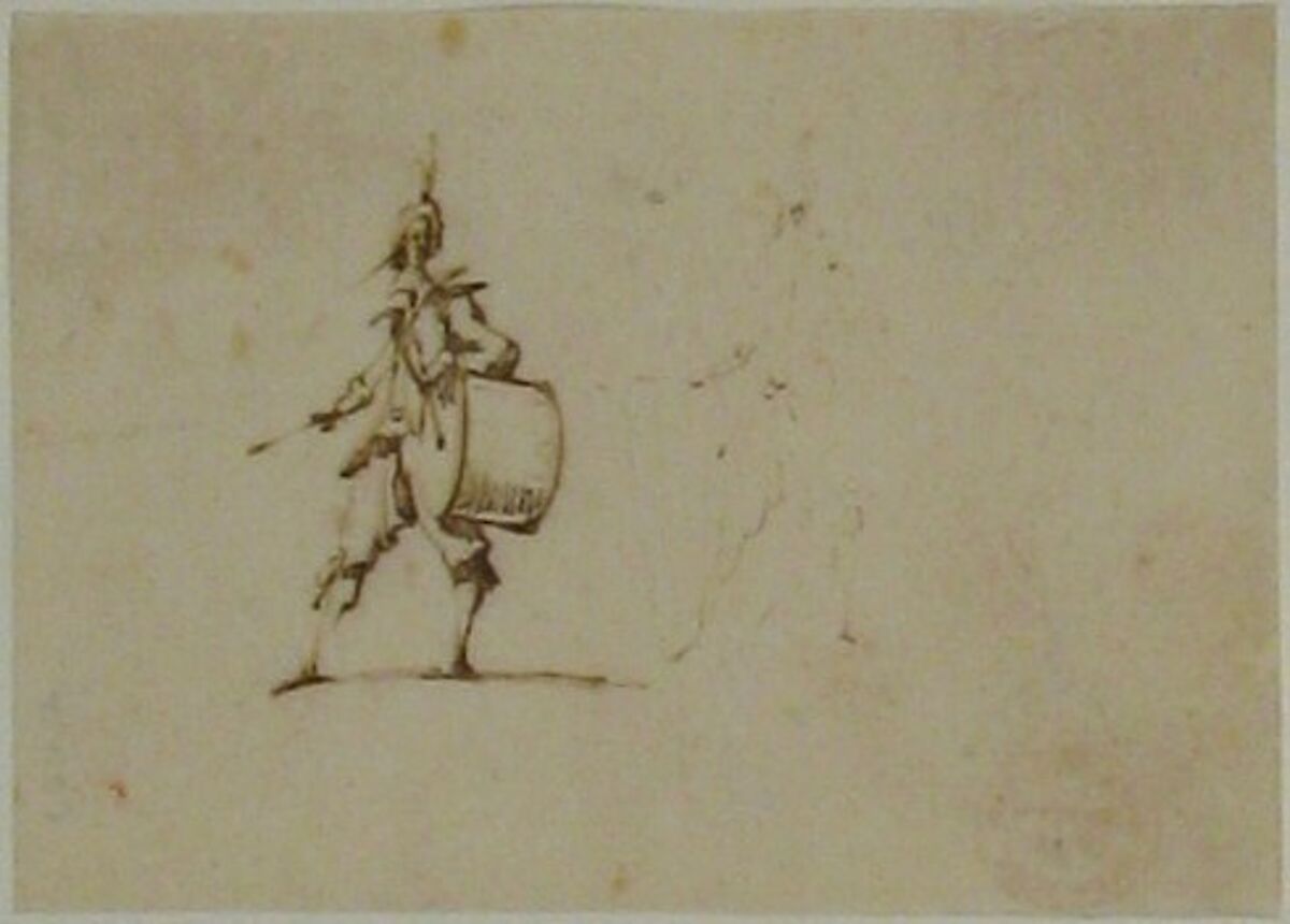 A Drummer, Jacques Callot (French, Nancy 1592–1635 Nancy), Pen and bistre 