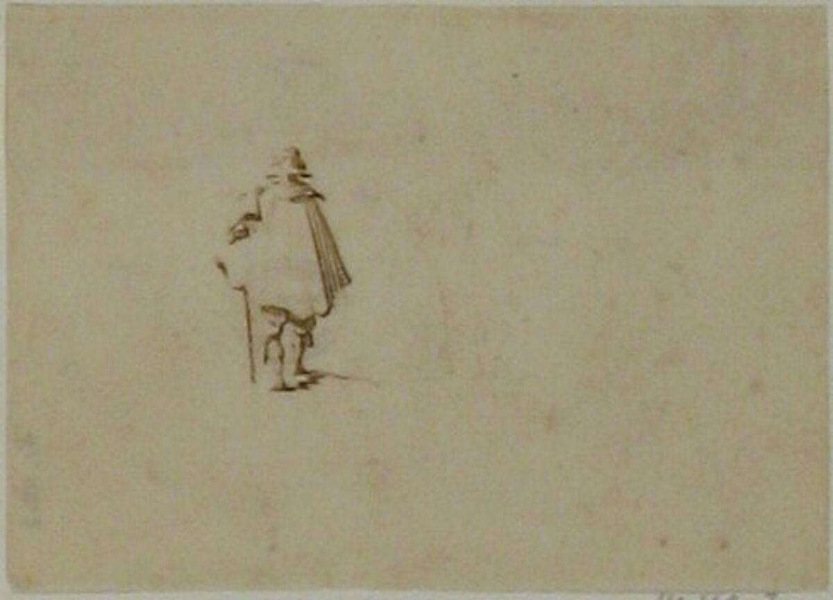 A Traveler, Jacques Callot (French, Nancy 1592–1635 Nancy), Pen and brown ink 
